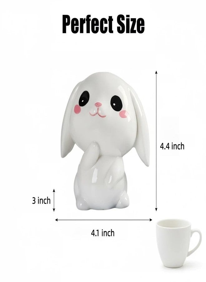 SUSOYAOCHEN Small Rabbit Piggy Bank, Cute Bunny Ceramic Coin Bank Creative Money Box Money Birthday Gift for Boys Girls Bedroom Decoration - Image 3