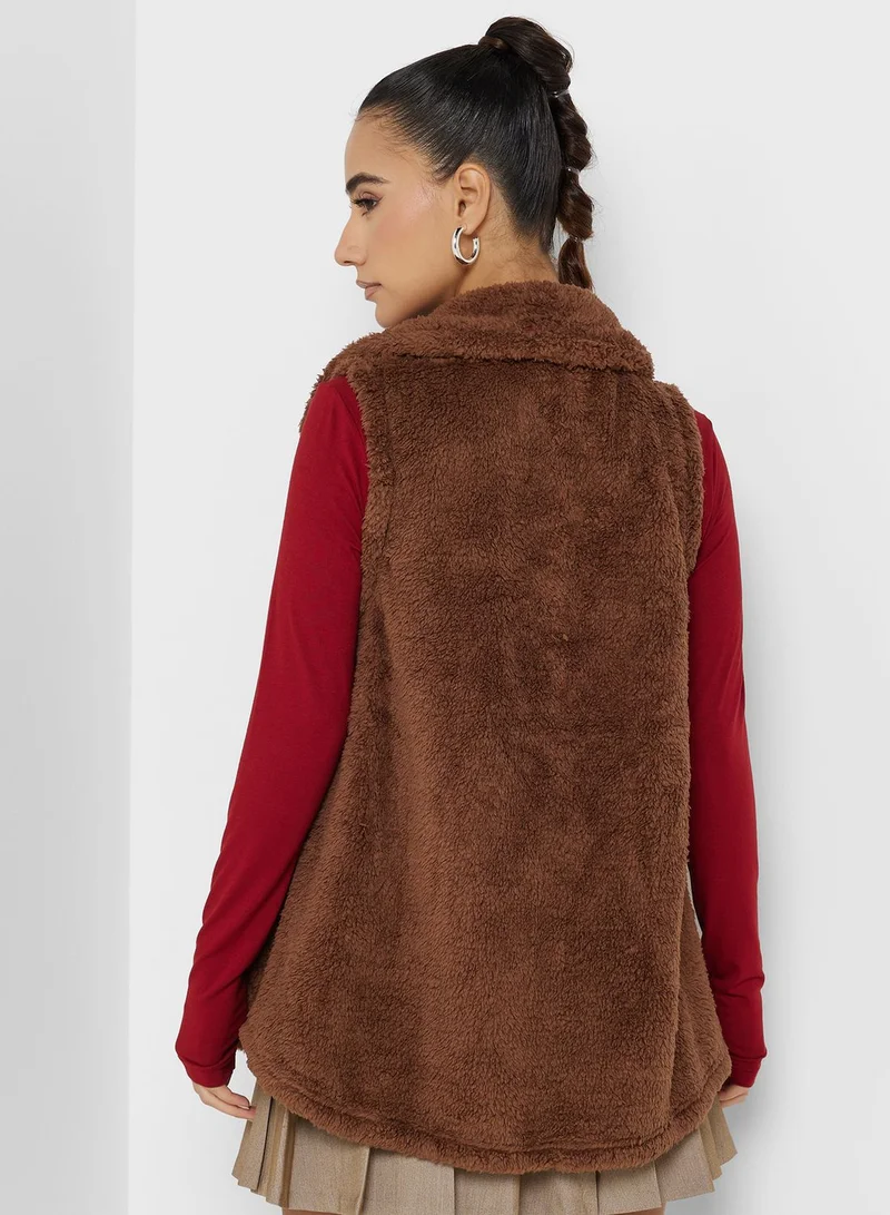 Ginger Faux Fur Vest Coat