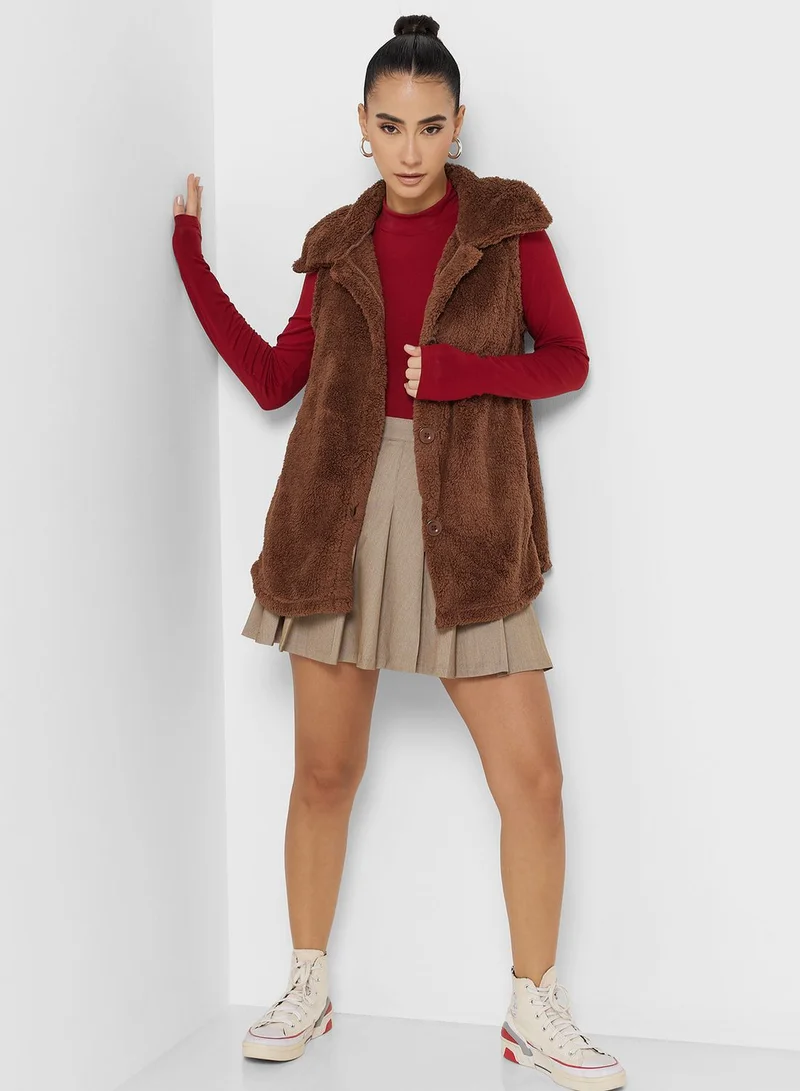 Ginger Faux Fur Vest Coat