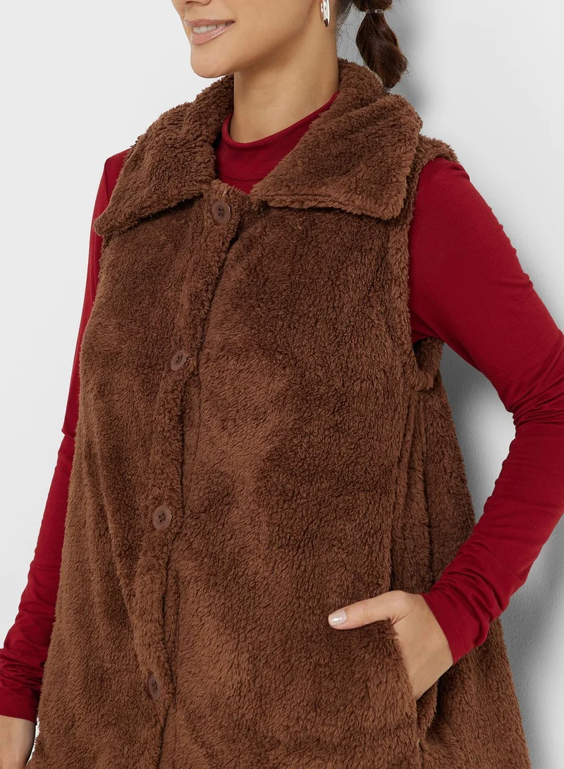 Ginger Faux Fur Vest Coat