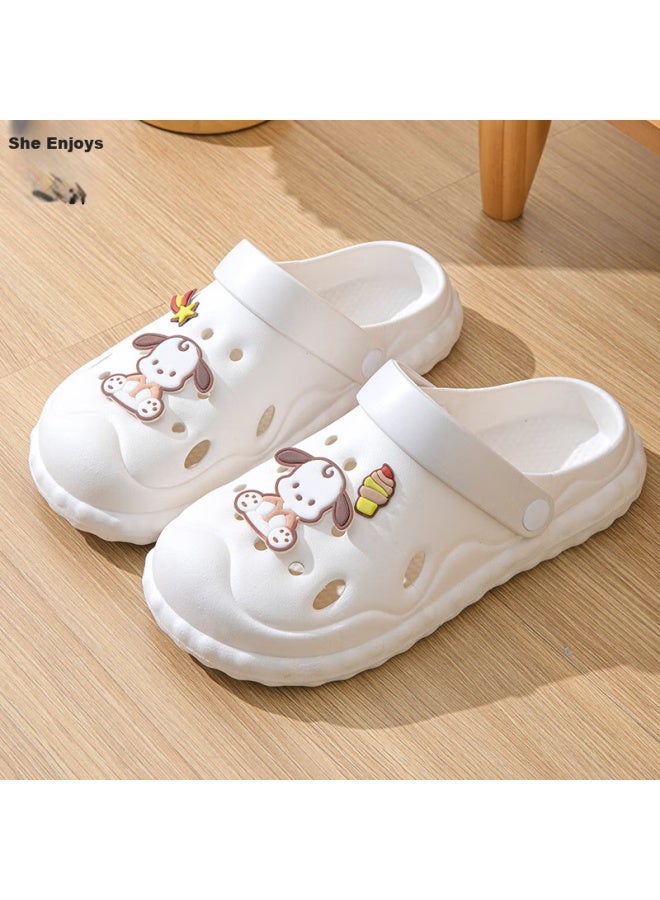 She enjoys She Xiang Dongtong Shoes, Women's Beach Shoes, Sandals, Lightweight Outdoor Wear, Tm302, White Khaki, 36/37 - Image 2
