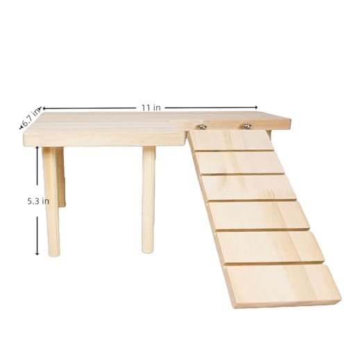 Feiena Wooden Hamster Platform for Hamster Cage Accessories Climbing Toys Dwarf Syrian Hamster Gerbil Rat Mice Degus or Other Small Pets Rectangle - Image 3