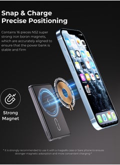 Brave 10000mAh Magnetic Wireless Power Bank with Stand, 15W Fast Wireless Charging, 20W USB-C PD Port, MagSafe Portable Battery Compatible with iPhone 16/16 Pro/16 Pro Max/15/14/13, Samsung Galaxy S25/24/23/22 Series, AirPods and More - Ultra-Slim Design, Perfect for Travel, Fast Backup Charging Solution  - Image 4