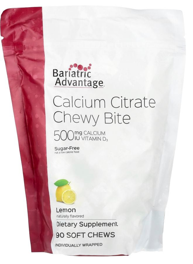 Bariatric Advantage Calcium Citrate Chewy Bite Sugar-Free Lemon 90 Soft Chews