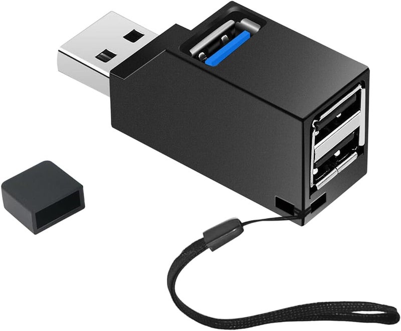 SWIUKPHE محور USB، مقسم USB 1 مدخل و 2 مخرج، مقسم 3 منافذ عالي السرعة USB 3.0، يعمل بتقنية التوصيل والتشغيل ويعمل بالطاقة عبر الناقل للحاسب المحمول MacBook، Surface Pro، XPS، أجهزة الكمبيوتر المحمولة، محركات أقراص USB، الأقراص الصلبة المتنقلة والمزيد - Image 1