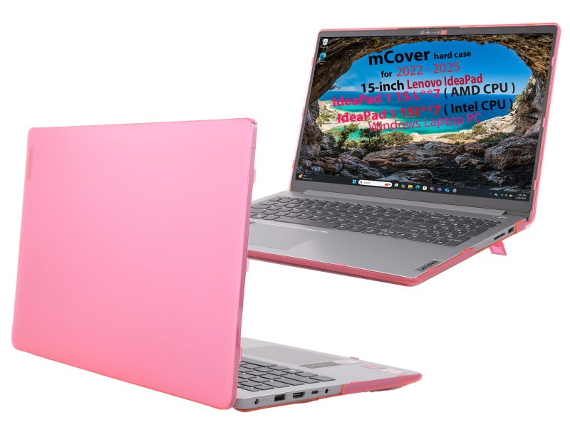 mCover Case Compatible ONLY for 2022-2025 15" Lenovo IdeaPad 1 Series (15ADA7 / 15AMN7 / 15ALC7 / 15IAU7 / 15IGL7 / 15IJL7 / 15IRU7) Windows Laptops (NOT Fitting Any Other Models)- Pink - Image 1