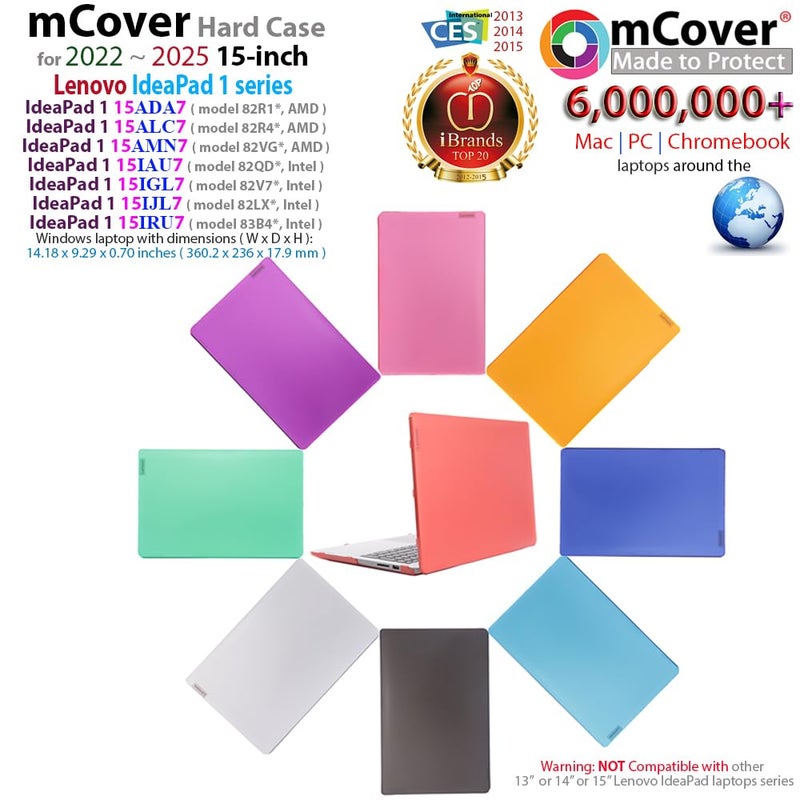 mCover Case Compatible ONLY for 2022-2025 15" Lenovo IdeaPad 1 Series (15ADA7 / 15AMN7 / 15ALC7 / 15IAU7 / 15IGL7 / 15IJL7 / 15IRU7) Windows Laptops (NOT Fitting Any Other Models)- Pink - Image 2