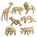 XiRiDa 7PCS Gold Safari Animals Figures Toy Wild Animal Plastic Figurines Gift for Kids - Image 2