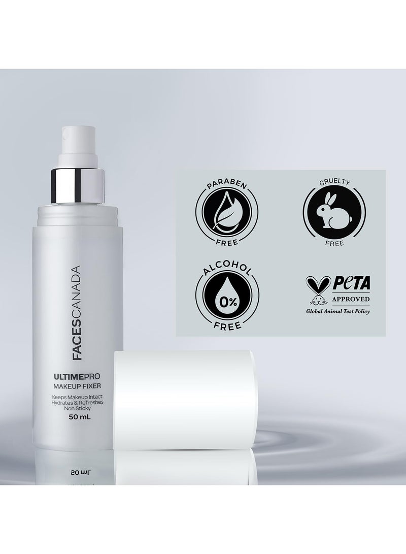 Facescanada Ultime Pro Makeup Fixer 50 mL | Long Lasting Makeup Setting Spray | Keeps Makeup Intact | Hydrates, Soothes & Refreshes Skin | Hyaluronic Acid & Vitamin E Enriched - Image 3
