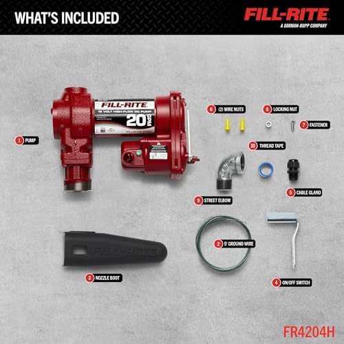 FILL RITE Fill-Rite FR4204H 12V 20 GPM Fuel Transfer Pump (Pump Only) | Gasoline, Diesel, Kerosene, Ethanol Blends, Methanol Blends, & Biodiesel - Image 3