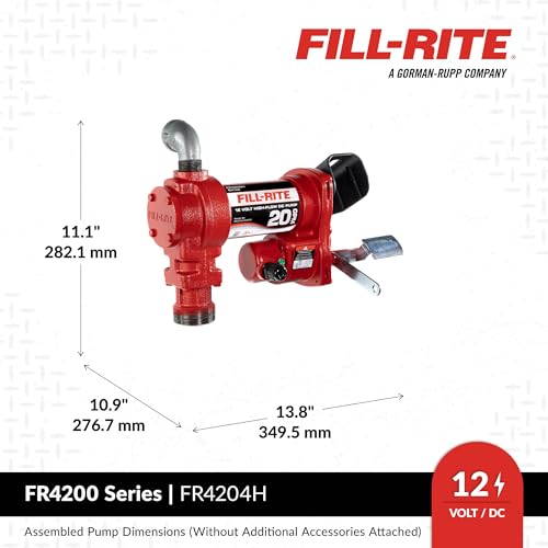 FILL RITE Fill-Rite FR4204H 12V 20 GPM Fuel Transfer Pump (Pump Only) | Gasoline, Diesel, Kerosene, Ethanol Blends, Methanol Blends, & Biodiesel - Image 4