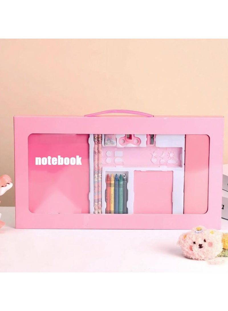 10-Piece Kids Stationery Set – Cartoon School Supplies with Pencil Case, Notebook, Crayons & More, Perfect Back to School Gift for Boys & Girls