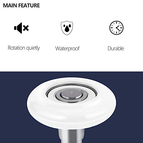 XiKe 10 Pack White 2" Nylon Garage Door Roller 4" Stem, Quiet/Durable and High Load, Use 6200-2RS Double Seals Precision Bearings. - Image 2