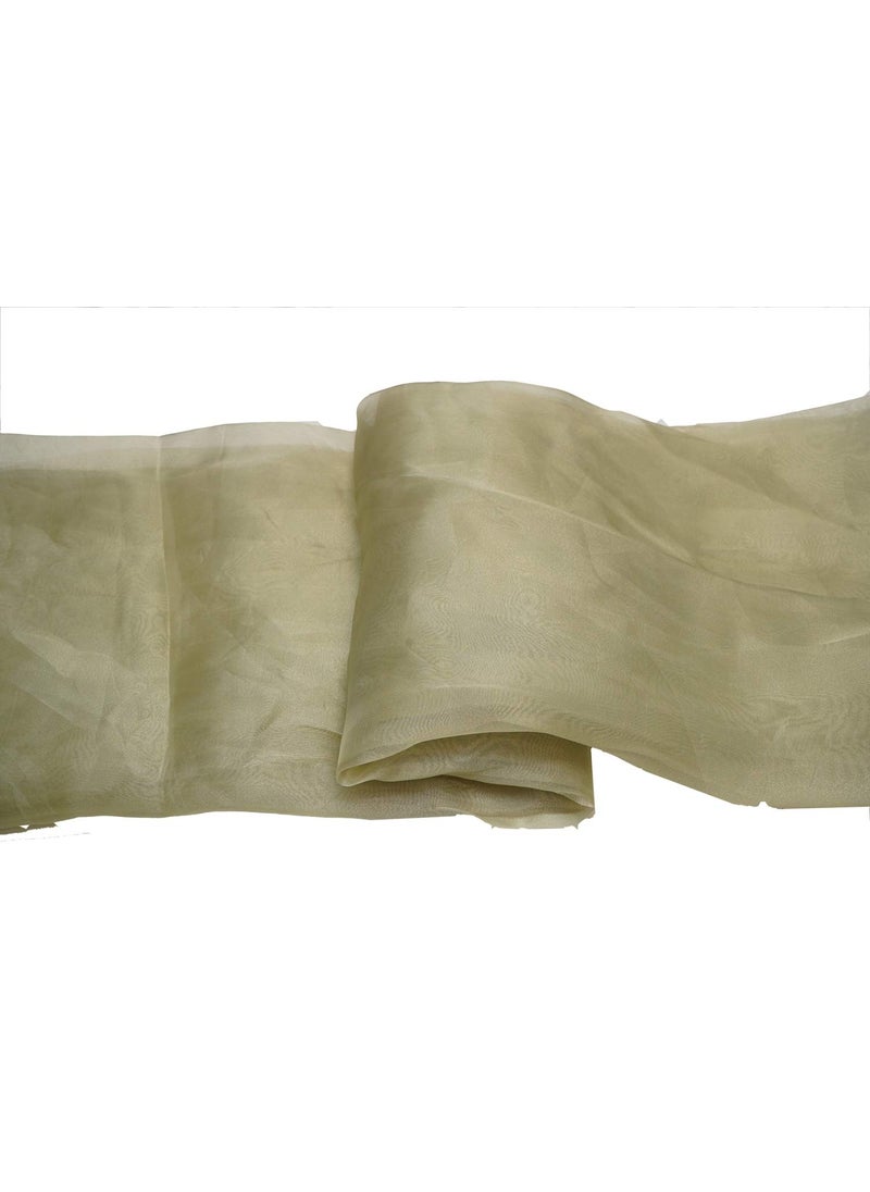 Pehnava Fab studio - Pehnava Fab Studio Tissue Organza Fabric for Dress Cloth Material for Use in Fancy Garments Making Frocks GownsDresses and Also Wrapping Party Wedding DecorationsOlieveDrab1 Meter - Image 1