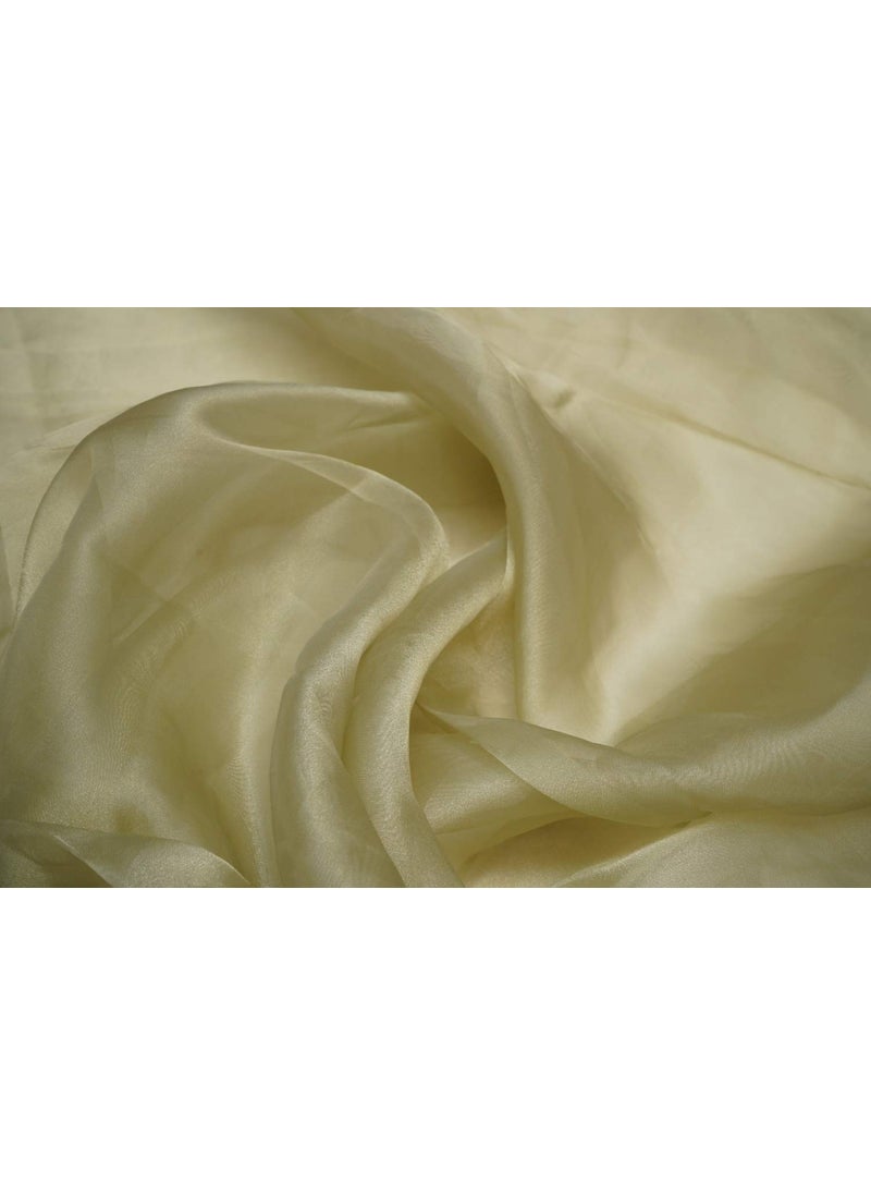 Pehnava Fab studio - Pehnava Fab Studio Tissue Organza Fabric for Dress Cloth Material for Use in Fancy Garments Making Frocks GownsDresses and Also Wrapping Party Wedding DecorationsOlieveDrab1 Meter - Image 1