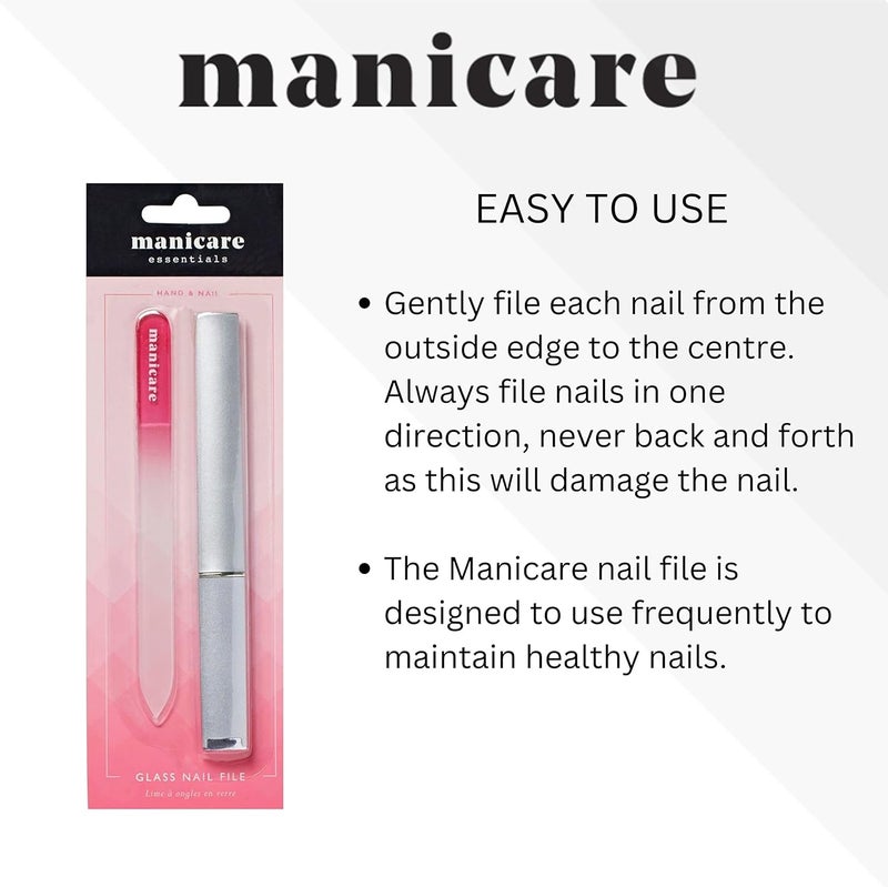 Manicare Glass Nail File, For Shaping And Styling Nails, Strong Glass File For Natural And Artificial Nails, Double Sided, Includes Protective Case, Perfect For At Home Or On The Go Manicures - Image 4