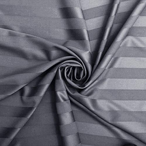 RRC Super Soft Brushed Microfiber Cotton Satin Striped Double Quilt Cover,90X100(Inches) Duvet Cover,228X254(CM) Comforter Cover with Zipper with Four Corner Ties - Image 3