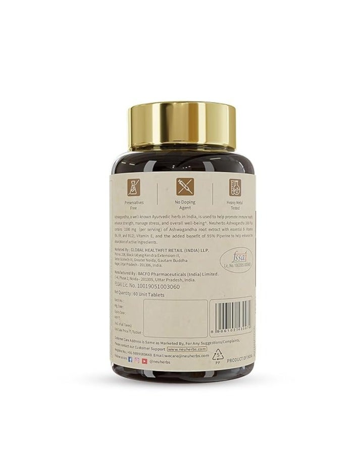 Neuherbs Neuherbs Ashwagandha 1000 Plus with Vitamins Tablets 60  - Image 2