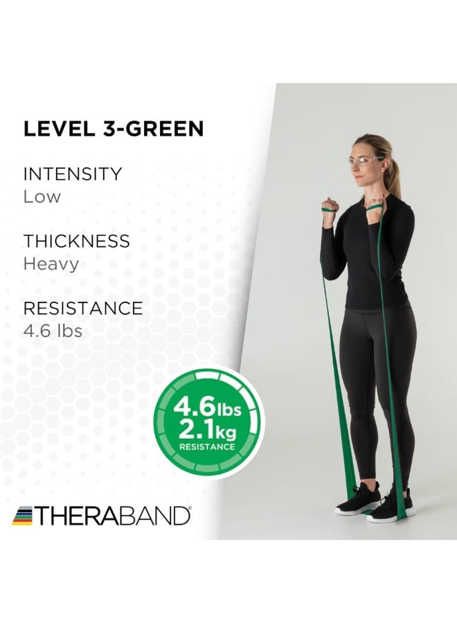 TheraBand Non-Latex Resistance Band (50-Yard Bulk Roll) – Green Intermediate Level 3 – Professional Latex-Free Elastic Band for Physical Therapy, Pilates, and Strength Training - Image 5