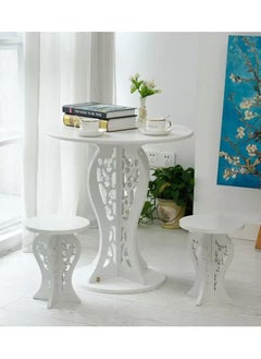 ماركة غير محددة طاولة شاي وقهوة بتصميم عصري (طاولة كبيرة و2 طاولات صغيرة) نوع المادة: بولي فينيل كلوريد (PVC)  - Image 3