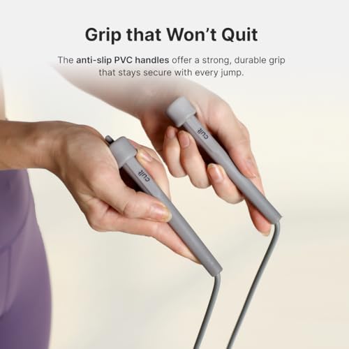 Cult Adjustable Skipping Rope for Men & Women | PVC Jump Rope with Anti-Slip Handles, 360° Smooth Rotation & Length Adjustment | Speed Rope for Cardio, Weight Loss, Endurance & Full Body Workout Grey - Image 5