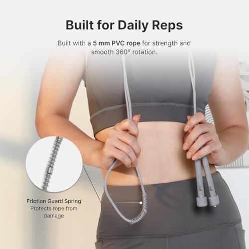 Cult Adjustable Skipping Rope for Men & Women | PVC Jump Rope with Anti-Slip Handles, 360° Smooth Rotation & Length Adjustment | Speed Rope for Cardio, Weight Loss, Endurance & Full Body Workout Grey - Image 4