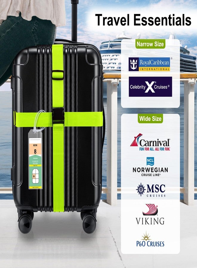 Gostwo 8 Pack Luggage Straps and Cruise Luggage Tags Set (4 Straps, 4 Narrow Tags), Luggage Straps for Suitcases TSA Approved Suitcase Tags, Green - Image 5