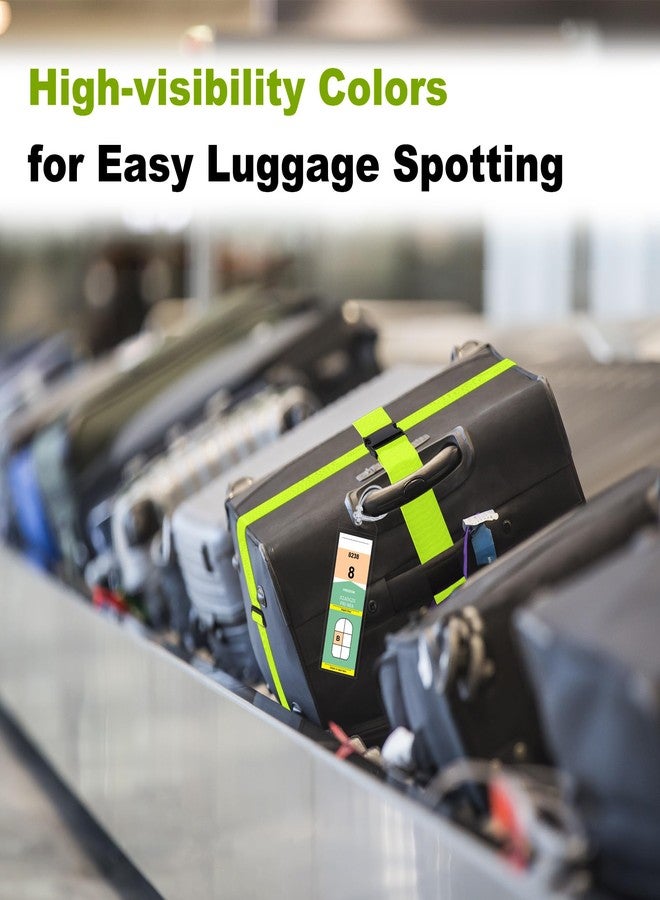 Gostwo 8 Pack Luggage Straps and Cruise Luggage Tags Set (4 Straps, 4 Narrow Tags), Luggage Straps for Suitcases TSA Approved Suitcase Tags, Green - Image 4