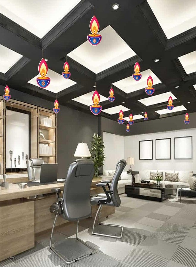 TOYXE Paper Hanging Deepak for Diwali Decoration Set of 10 Pcs Diyas and Lights Toran Deepawali Home Decor Festive Hanging Decorations Diwali Festival Items Vibrant Wall Ceiling Décor - Image 4