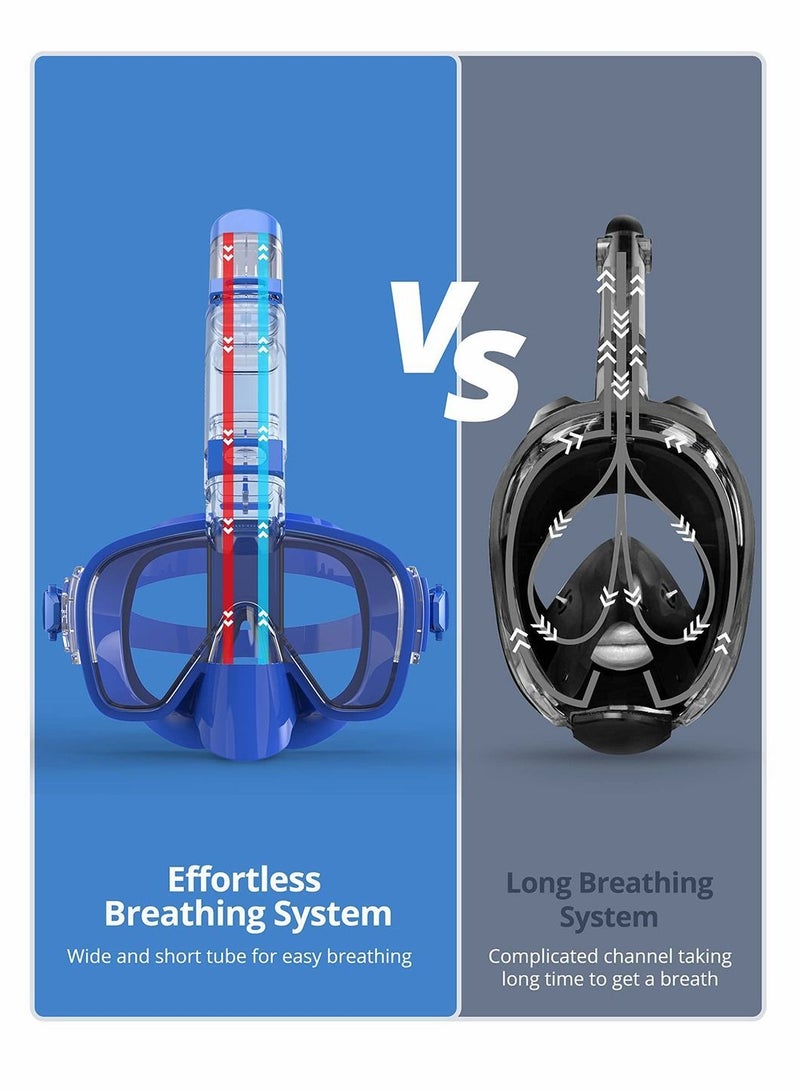 Y&D Snorkel Mask Scuba Anti Fog Leak with Camera Mount Diving Snorkeling for Adults and Young - Image 5