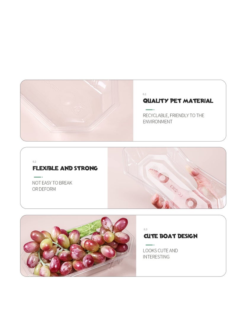 SYOSI أوعية سوندية الآيس كريم عبوة 100 قارب بانانا سبلت بلاستيك شفاف قوارير حلوى للاستخدام مرة واحدة أوعية تقديم للحفلات أكواب فواكه طبق مثالي لأطباق مستطيلة للحفلات الاجتماعية وأعياد ميلاد الأطفال صينية الحلويات - Image 4