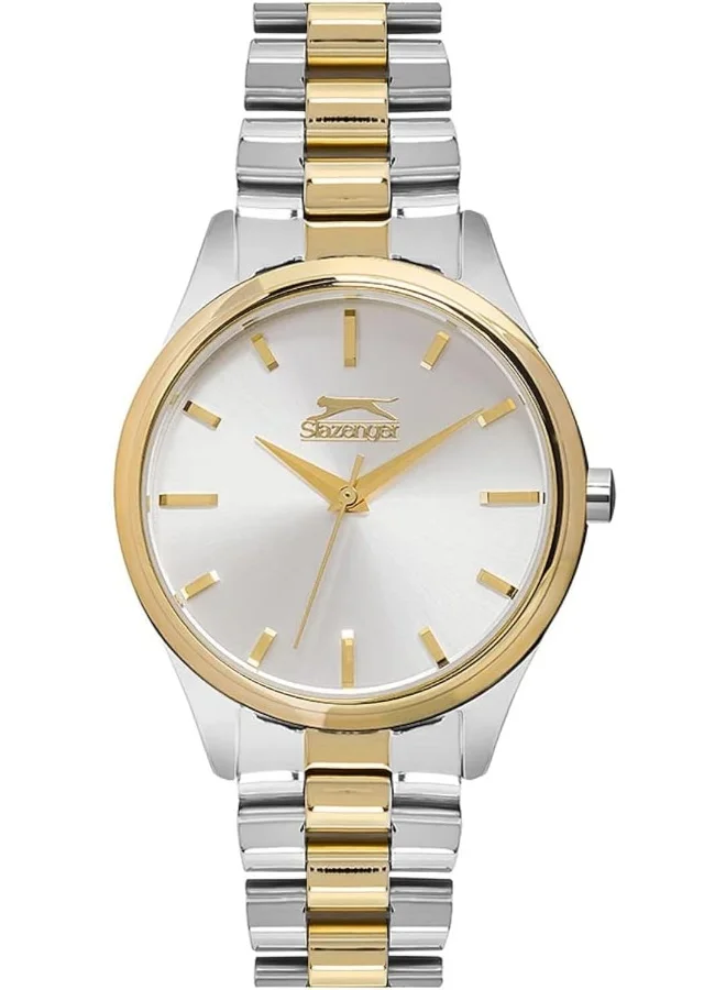 سلازنجر Women's Quartz Movement Watch, Analog Display and Stainless Steel Strap - SL.9.6246.3.05, Gold