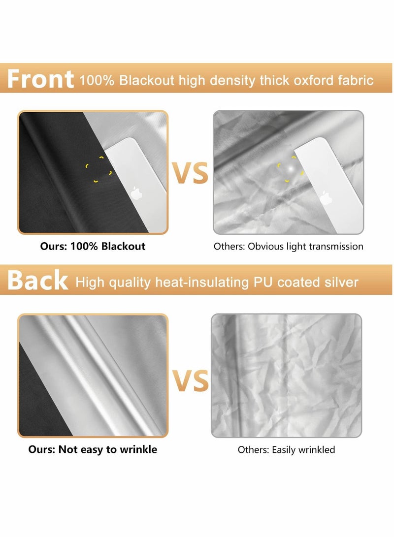 Blackout Blind, Portable Blinds Stick On Window No Drill, Material Curtains for Bedroom Nursery Loft Travel RV Car 100x145cm - Image 5