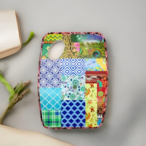 Lemon Tree Ceramic Cutting Chopping Board for Fruit, Vegetable, Kitchen with Handle, Scratch Resistant/Washable/Non Toxic/Anti-Slip/Attractive Ceramic Prints/Cork Base (Multicolor A) - Image 5
