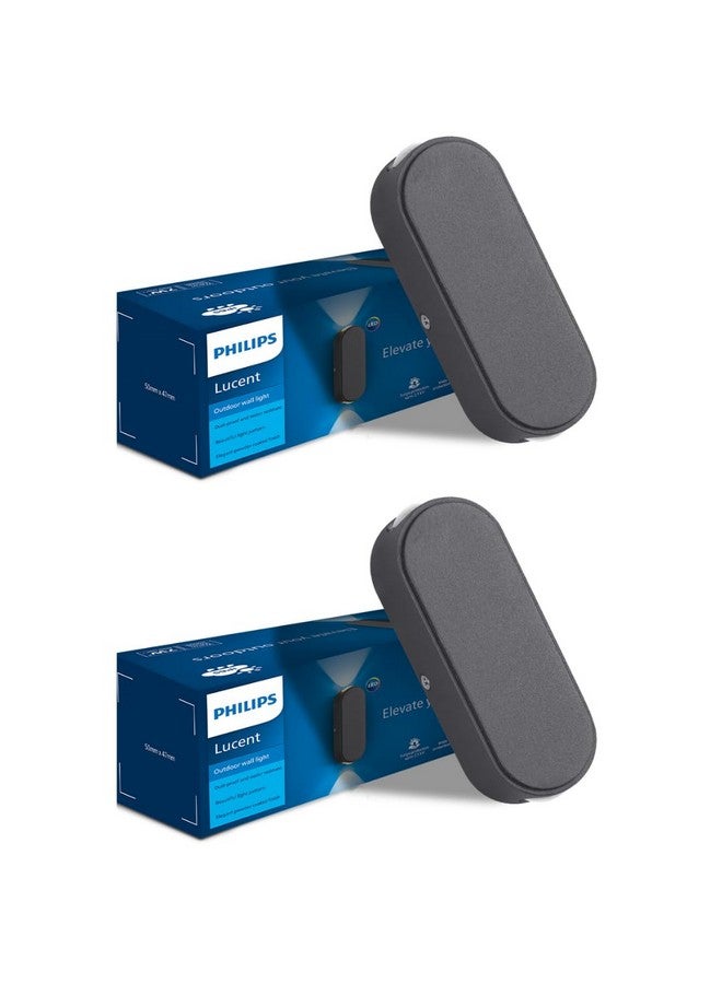 PHILIPS 7W 2-way decorative Wall Light | Lucent Outdoor Wall Light for Decoration | Colour : Warm White, Pack of 2 - Image 1