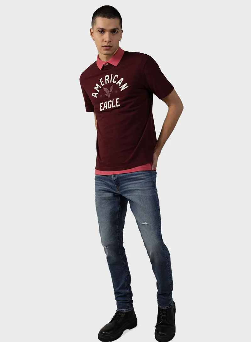 American Eagle Logo Graphic Crew Neck T-Shirt