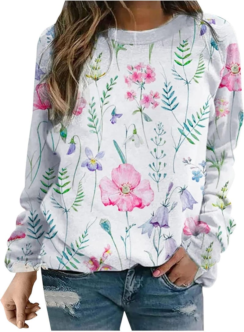 cheekyglo Sweatshirt Women's Long Sleeve Crewneck Blouse Casual Print Oversize Pullover Comfy Loose Fit Fall Tunic Tops - Image 1