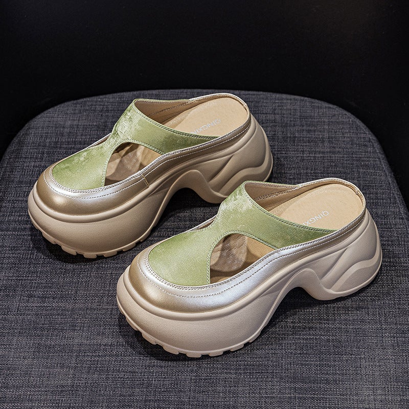 Women''s Thick-Soled Closed-Toe Slippers for Petite Individuals, 2026 New Model, Slip-On, Casual, Fashionable, Versatile Outdoor Sandals - Image 1