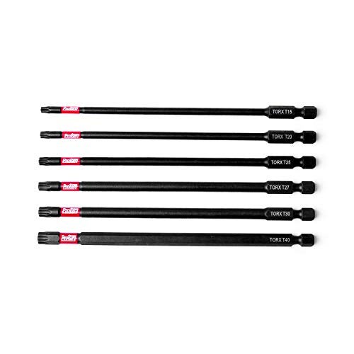 Protorq Long Impact Bit Set, T15-T40 TORX, 6-Inch Length, 6-Piece,Industrial Strength, 1/4" Hex Shank - Image 2
