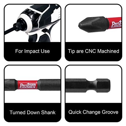 Protorq Long Impact Bit Set, T15-T40 TORX, 6-Inch Length, 6-Piece,Industrial Strength, 1/4" Hex Shank - Image 4