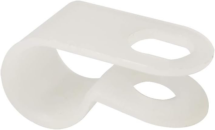 Alamic Cable Clamp R-Type Cable Clip Wire Clamp 5/16" Nylon Screw Mounting Cord Fastener Clips with Screws for Wire Management - White - 50 Pcs - Image 5