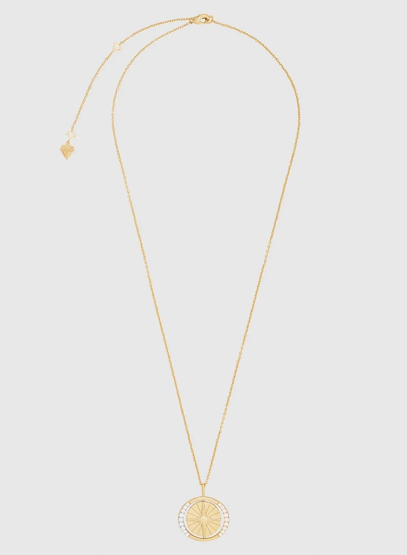 Wanderlust + co North Star Spinning Pendant Necklace