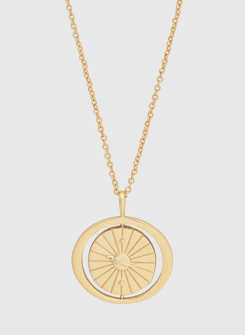 Wanderlust + co North Star Spinning Pendant Necklace