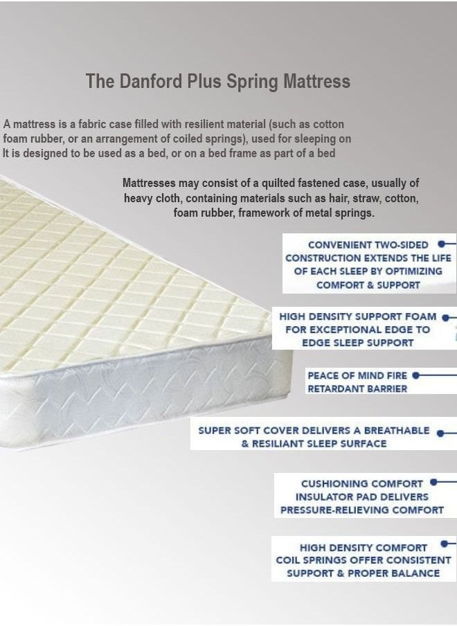 KARNAK - Danford Plus Orthopedic Comfort Support Spring Mattress Size 140x190x20 Cm - Image 1