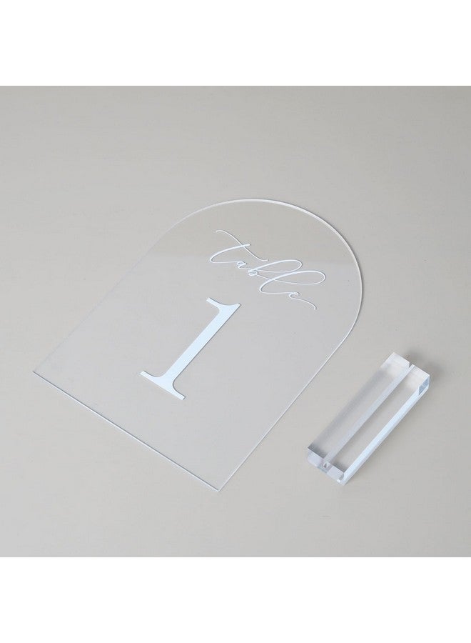 JINMURY Clear Arch Table Numbers for Wedding, 5x7 Inch Arched Acrylic Table Numbers 1-10 with Acrylic Stands, Clear Acrylic Arch Tabletop Sign with Holder for Centerpiece, Reception, Party, Event - Image 4