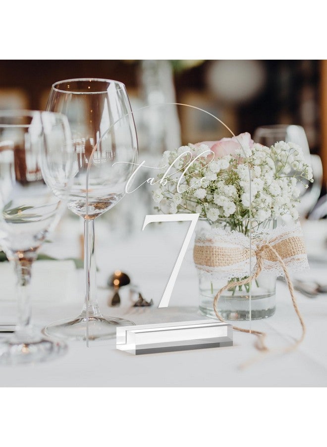 JINMURY Clear Arch Table Numbers for Wedding, 5x7 Inch Arched Acrylic Table Numbers 1-10 with Acrylic Stands, Clear Acrylic Arch Tabletop Sign with Holder for Centerpiece, Reception, Party, Event - Image 5