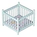 Fippkargo 112 Scale Wooden Doll House Baby Bed DIY Miniature Doll House Mini Furniture Accessories with Mattress Square Bed Blue Childrens Day Gift - Image 2