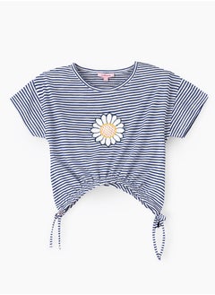 Knit top with print at front