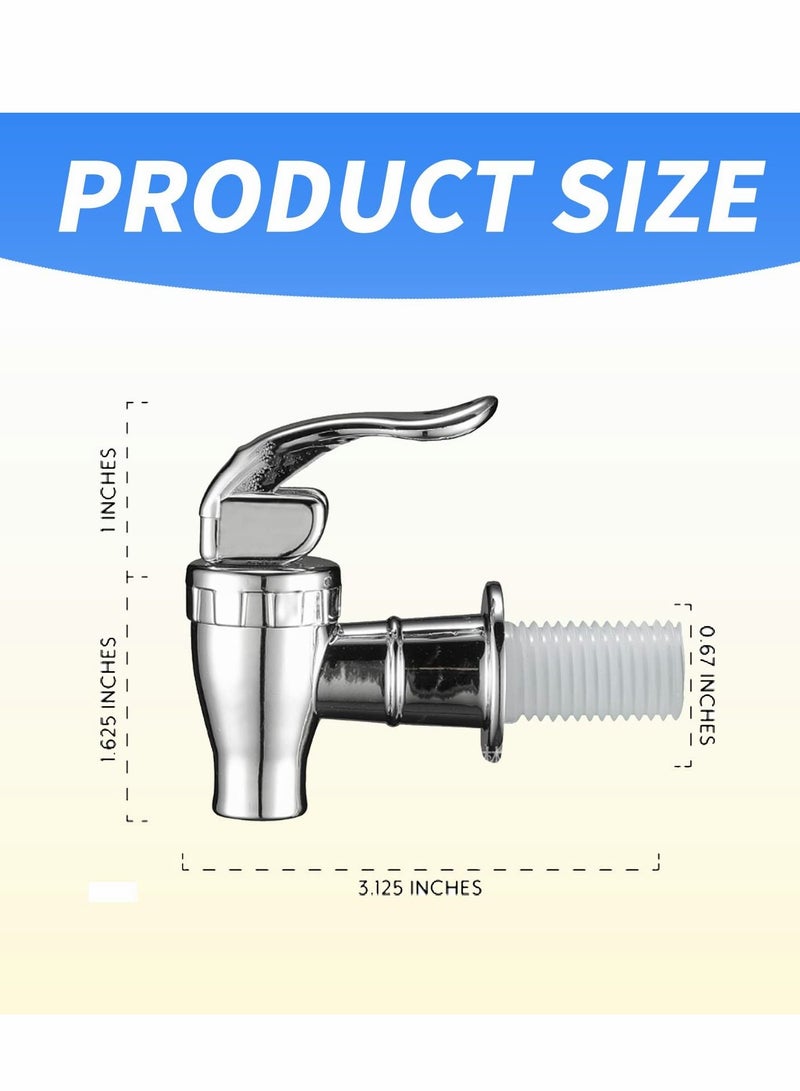 Replacement Spigot for Beverage Dispenser,Push Style Spigots,Water Dispenser Replacement Spout Silver 5 Pack - Image 2