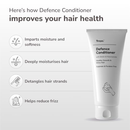 Traya Defence Conditioner | For Deep Moisturizing, Hair Growth & Hair Fall Control - Mild Formula | Consist Biotin & Niacinamide | 100g, 1 Count - Image 4